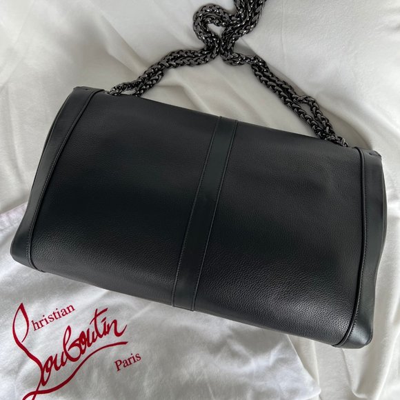 Christian Louboutin Sweet Charity Large Gaia Calf Leather Shoulder Bag Black - Picture 3 of 9